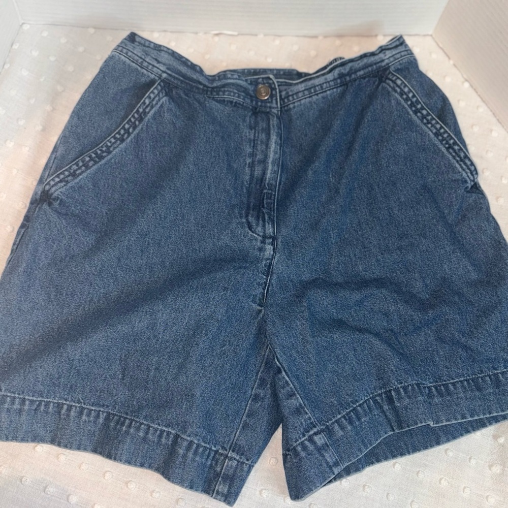 90s Mom Shorts High Waisted Cotton Size 14 Side Elastic